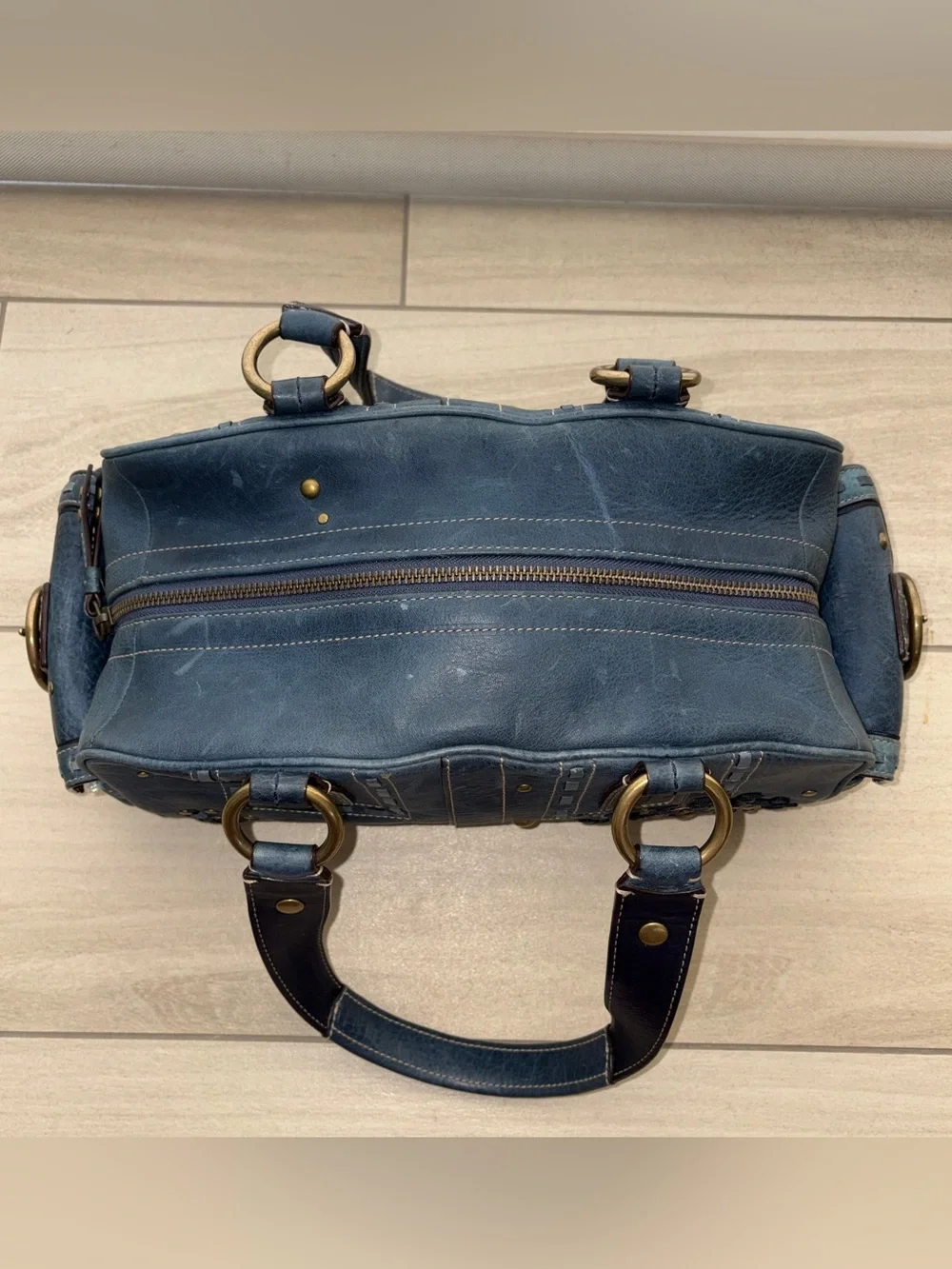 RARE Limited Edition Coach Mia Satchel – Style 10064 – Ink Blue Leather